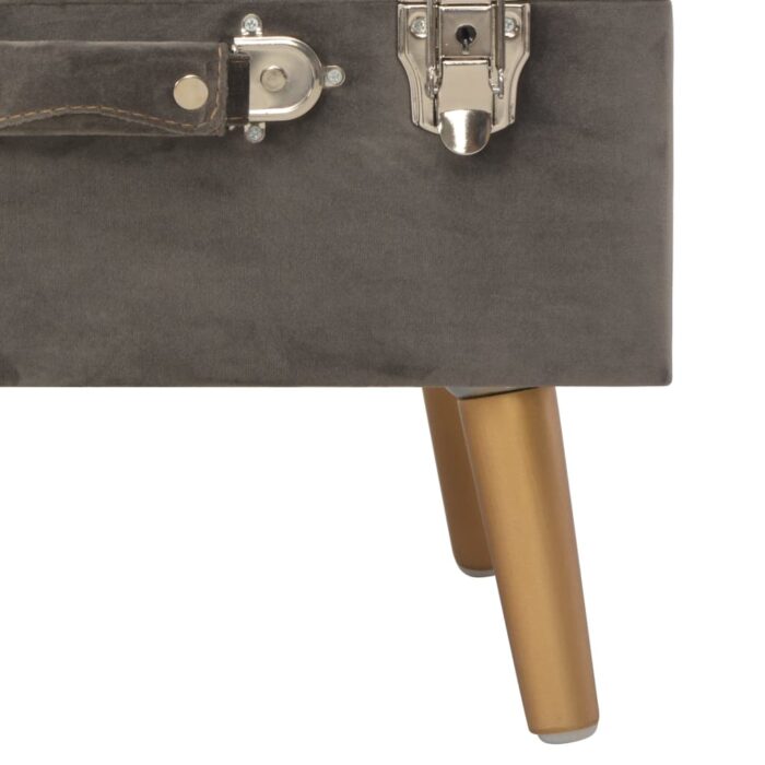 Tabouret de rangement 40 cm Gris Velours – Image 6