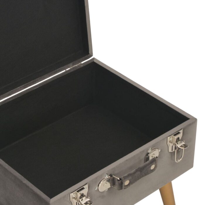 Tabouret de rangement 40 cm Gris Velours – Image 7