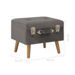 Tabouret de rangement 40 cm Gris Velours – Image 8