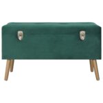 Tabourets de rangement lot de 3 Vert Velours – Image 10