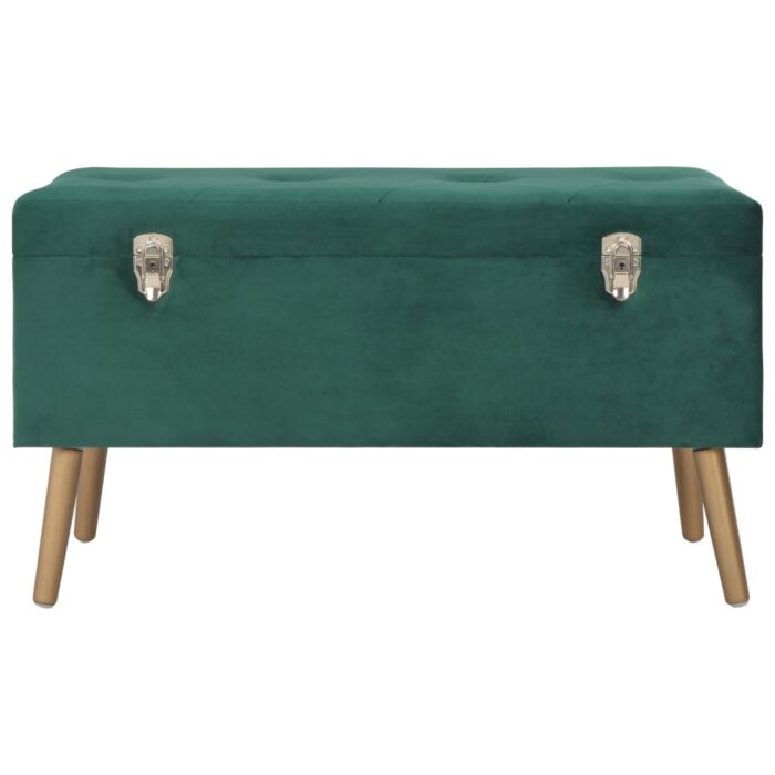 Tabourets de rangement lot de 3 Vert Velours – Image 10