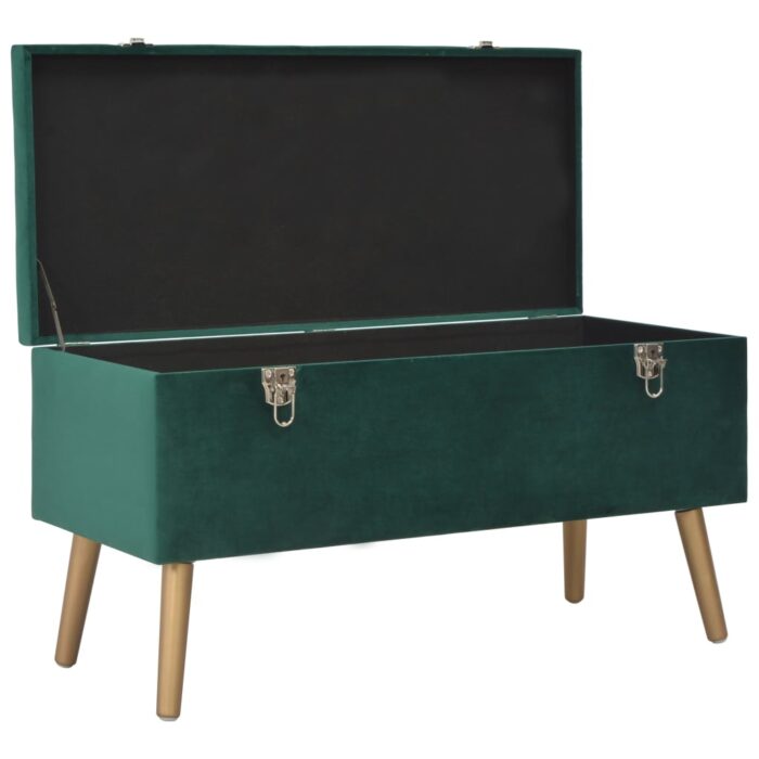 Tabourets de rangement lot de 3 Vert Velours – Image 11