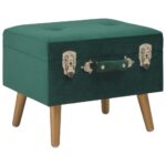 Tabourets de rangement lot de 3 Vert Velours – Image 2