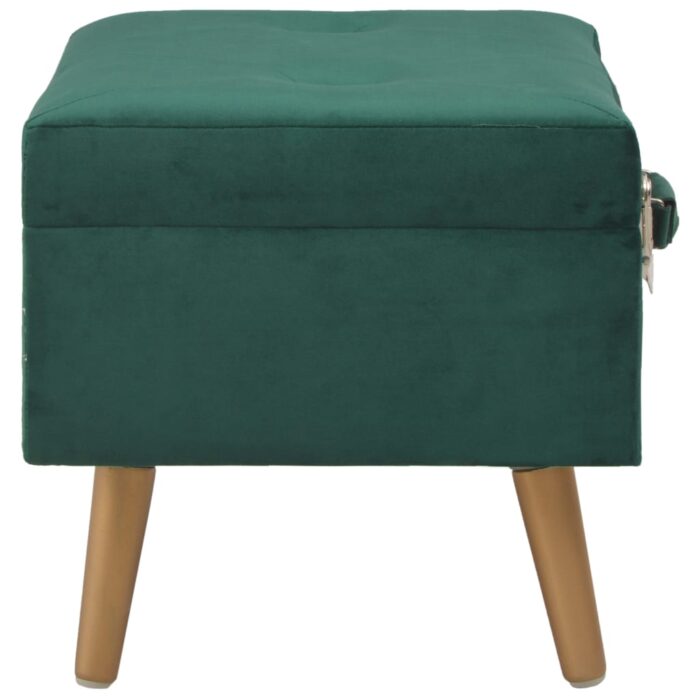 Tabourets de rangement lot de 3 Vert Velours – Image 3