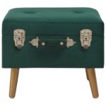 Tabourets de rangement lot de 3 Vert Velours – Image 4