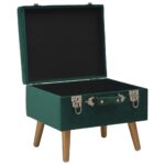 Tabourets de rangement lot de 3 Vert Velours – Image 5