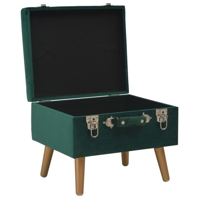 Tabourets de rangement lot de 3 Vert Velours – Image 5