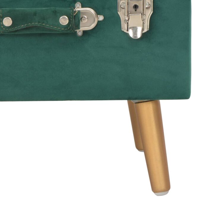 Tabourets de rangement lot de 3 Vert Velours – Image 8