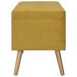 Tabourets de rangement lot de 3 Jaune moutarde Velours – Image 12