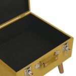 Tabourets de rangement lot de 3 Jaune moutarde Velours – Image 8