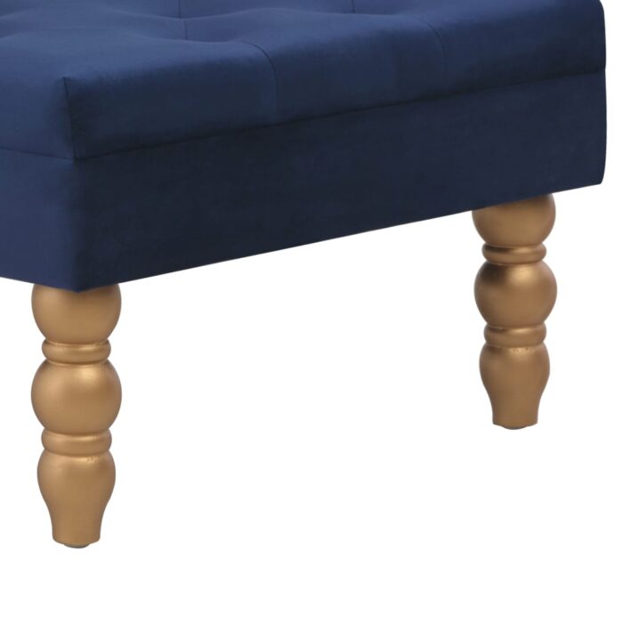 Tabouret Bleu marine 60x60x36 cm Velours – Image 2