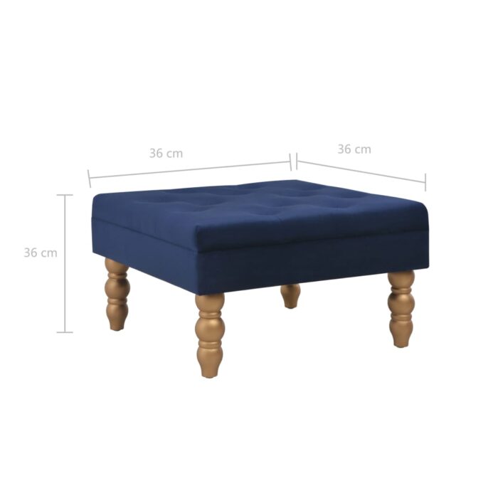 Tabouret Bleu marine 60x60x36 cm Velours – Image 5