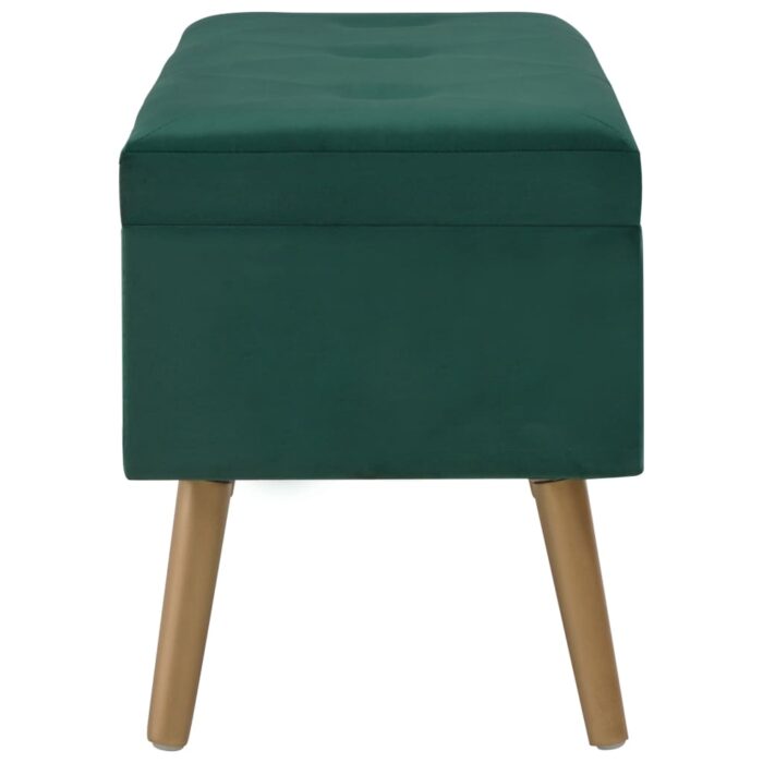 Banc avec compartiment de rangement 80 cm Vert Velours – Image 3