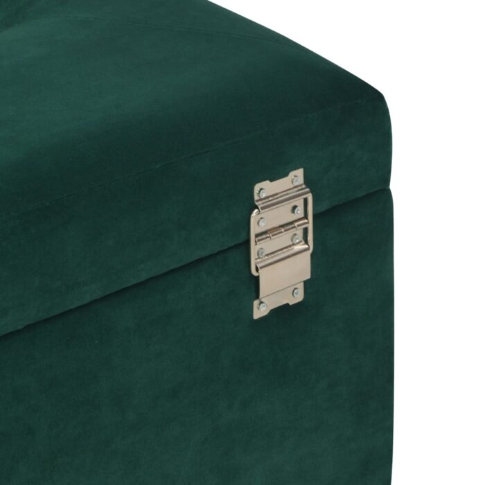Banc avec compartiment de rangement 80 cm Vert Velours – Image 5