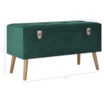 Banc avec compartiment de rangement 80 cm Vert Velours – Image 6