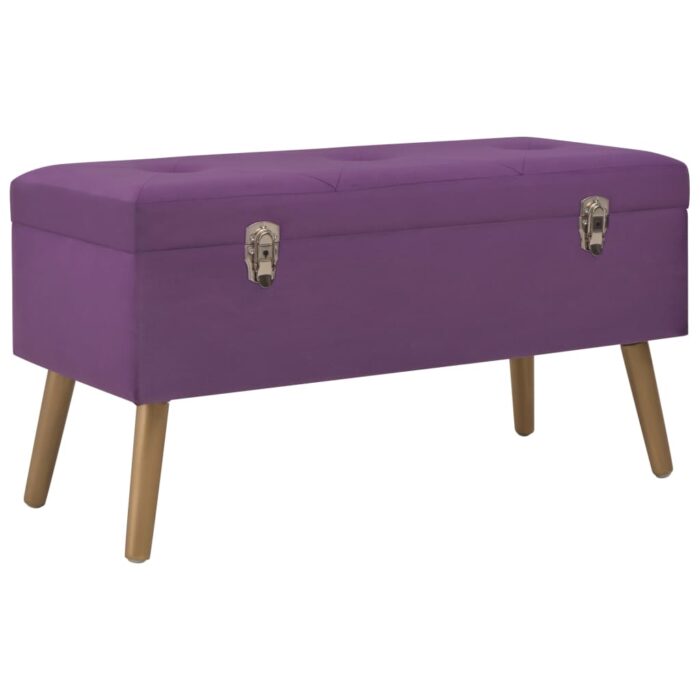 Banc avec compartiment de rangement 80 cm Violet Velours – Image 1