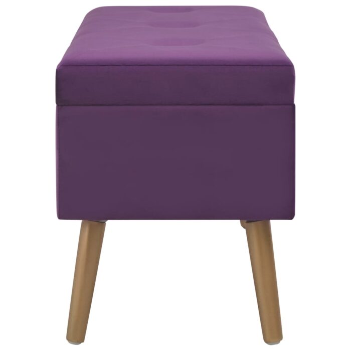 Banc avec compartiment de rangement 80 cm Violet Velours – Image 3