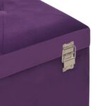 Banc avec compartiment de rangement 80 cm Violet Velours – Image 5
