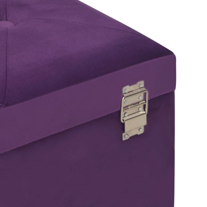 Banc avec compartiment de rangement 80 cm Violet Velours – Image 5