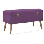 Banc avec compartiment de rangement 80 cm Violet Velours – Image 6