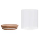 Pots de conservation en verre couvercle en bambou 6 pcs 600 ml – Image 3