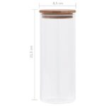 Pots de conservation en verre couvercle en bambou 6 pcs 1000 ml – Image 6