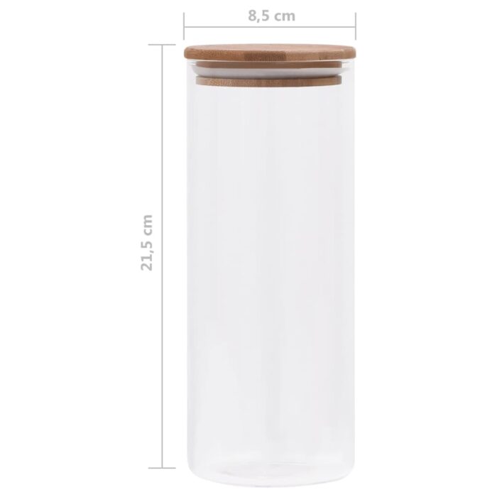 Pots de conservation en verre couvercle en bambou 6 pcs 1000 ml – Image 6