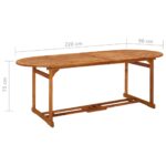 Table à dîner de jardin 220x90x75 cm Bois d'acacia massif – Image 5