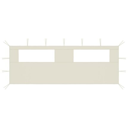 Paroi latérale de belvédère avec fenêtres 6x2 m Crème