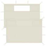 Parois latérales de belvédère avec fenêtres 2 pcs Crème