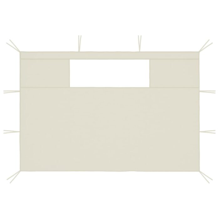 Parois latérales de belvédère avec fenêtres 2 pcs Crème – Image 2