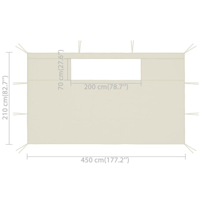Parois latérales de belvédère avec fenêtres 2 pcs Crème – Image 4