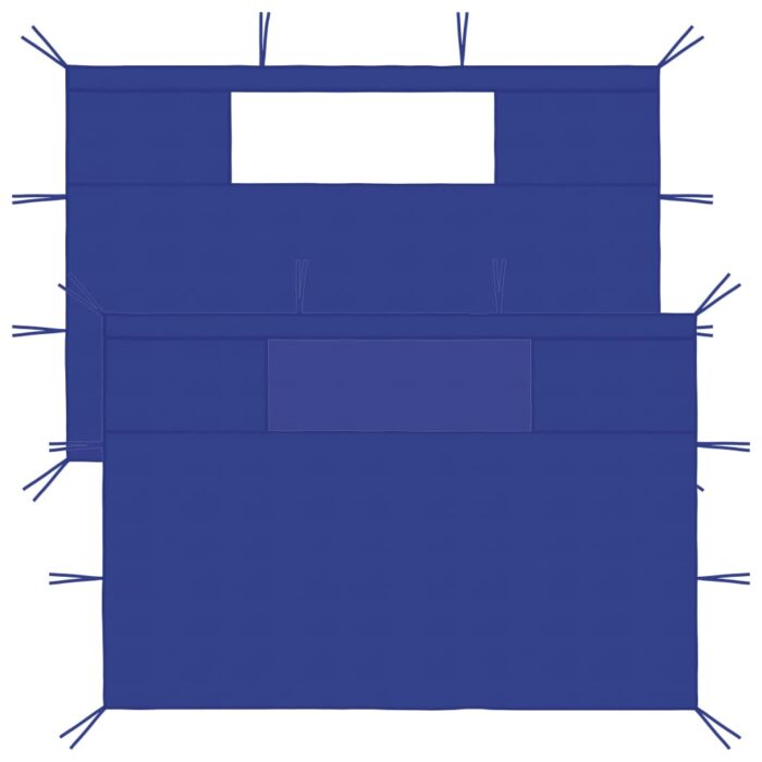 Parois latérales de belvédère avec fenêtres 2 pcs Bleu – Image 1