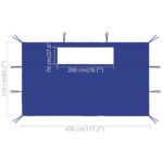 Parois latérales de belvédère avec fenêtres 2 pcs Bleu – Image 4
