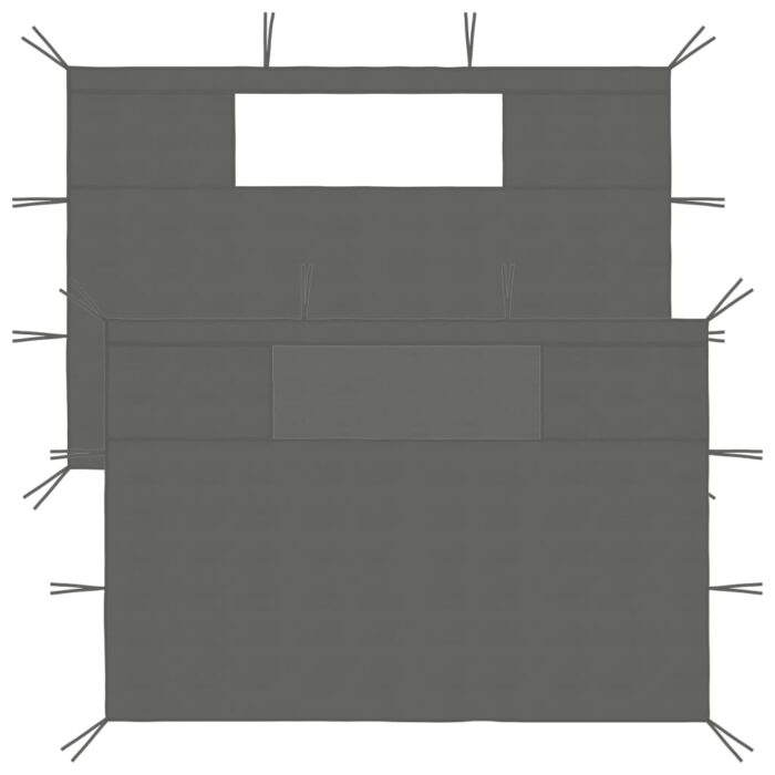 Parois latérales de belvédère avec fenêtres 2 pcs Anthracite – Image 1