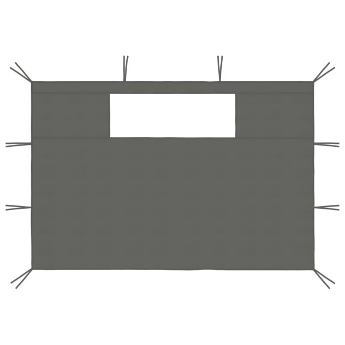 Parois latérales de belvédère avec fenêtres 2 pcs Anthracite – Image 2