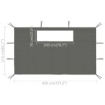 Parois latérales de belvédère avec fenêtres 2 pcs Anthracite – Image 4