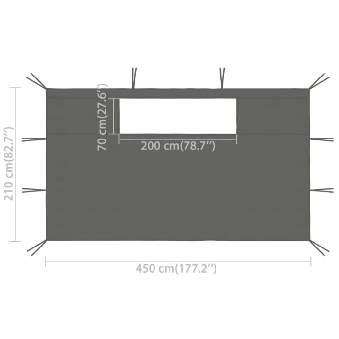 Parois latérales de belvédère avec fenêtres 2 pcs Anthracite – Image 4