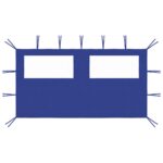 Paroi latérale de belvédère avec fenêtres 4x2 m Bleu