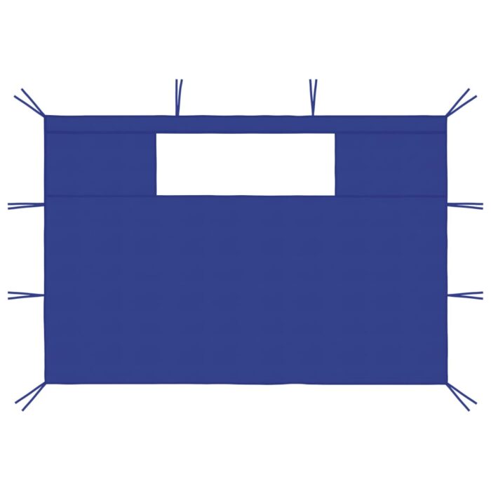 Parois latérales de belvédère avec fenêtres 2 pcs Bleu – Image 2