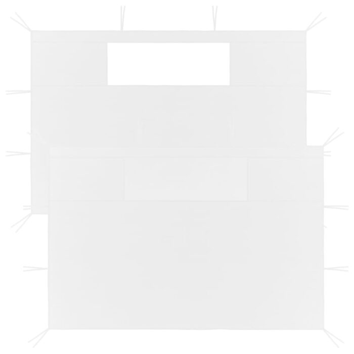 Parois latérales de belvédère avec fenêtres 2 pcs Blanc – Image 1