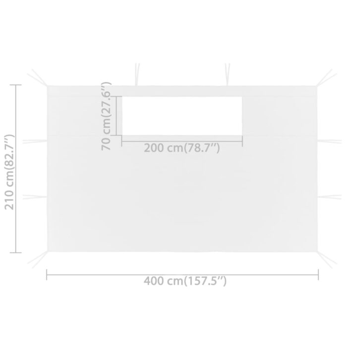Parois latérales de belvédère avec fenêtres 2 pcs Blanc – Image 4