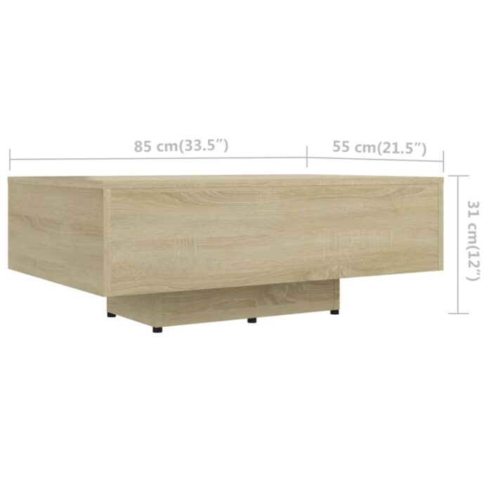 Table basse Chêne sonoma 85x55x31 cm Bois d'ingénierie – Image 4