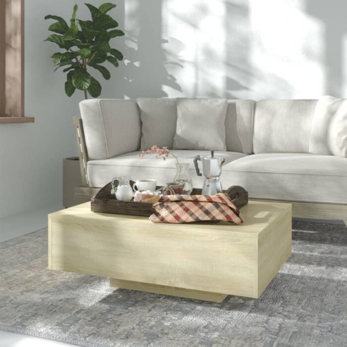 Table basse Chêne sonoma 85x55x31 cm Bois d'ingénierie – Image 1