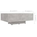 Table basse Gris béton 85x55x31 cm Bois d'ingénierie – Image 4
