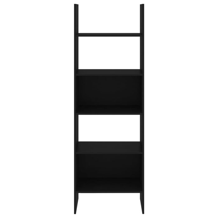 Bibliothèque Noir 60x35x180 cm Bois d’ingénierie – Image 3