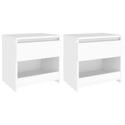 Tables de chevet 2 pcs Blanc 40x30x39 cm Bois d'ingénierie
