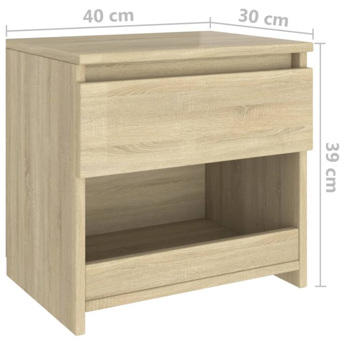 Table de chevet Chêne sonoma 40x30x39 cm Bois d’ingénierie – Image 5