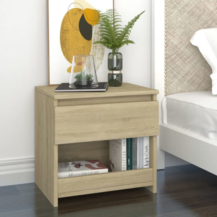 Table de chevet Chêne sonoma 40x30x39 cm Bois d’ingénierie – Image 1