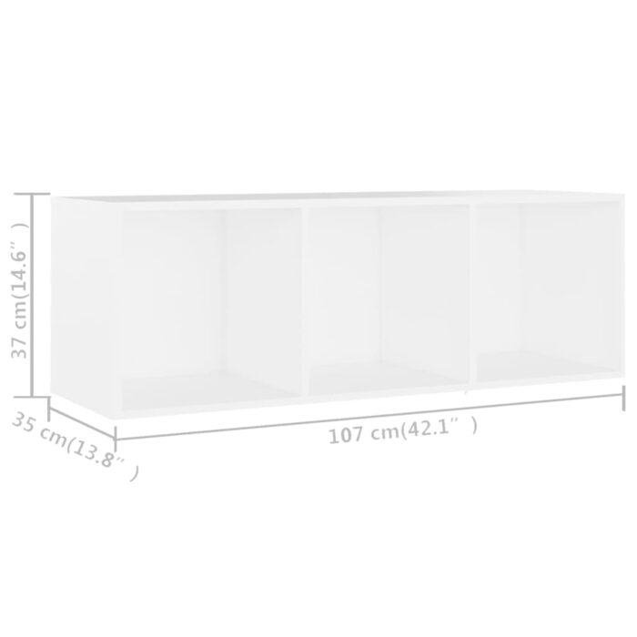 Meuble TV Blanc 107x35x37 cm Bois d’ingénierie – Image 7